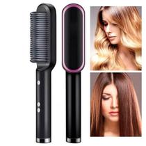 Escova 3 Em 1 Secadora Alisa Cabelo Cerâmica 110/220V Bivolt Escova 3 Em 1 Secadora Alisa Cabelo Cerâmica 110/220V Bivolt