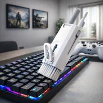Escova 8 em 1 para limpeza de teclados, games, fones e eletrônicos. Compacta, multifuncional, remove poeira com precisão e praticidade. Escova 8 em 1 para limpeza de teclados, games, fones e eletrônicos. Compacta, multifuncional, remove poeira com precisão e praticidade.