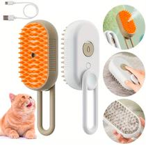 Escova a Vapor Pet 3 em 1 para Cães Gatos Elétrica Recarregável Massageia Remove e Tira Pelos Escova a Vapor Pet 3 em 1 para Cães Gatos Elétrica Recarregável Massageia Remove e Tira Pelos