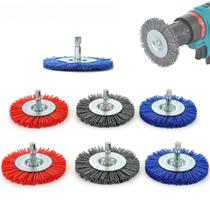 Escova Abrasiva De Nylon 80/120/240 Grit Roda Plana Com Haste De 1/4 De Polegada Para Ferramenta