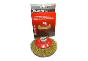 Escova Aço Carbono Circular 3 100 Mm Furo 22,2mm Rosca M14