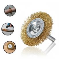 Escova Aço Circular 50 x 8mm com Haste Latonada Graff