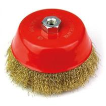 Escova aco copo latonada 100mm c/rosca m14 rocast 319,0010 Escova aco copo latonada 100mm c/rosca m14 rocast 319,0010