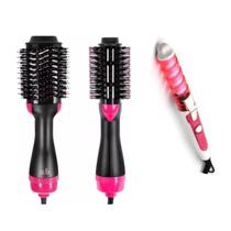 Escova Alisa Seca Modela 3 Em1 One Step + Modelador De Cacho Escova Alisa Seca Modela 3 Em1 One Step + Modelador De Cacho