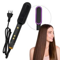 Escova Alisadora Bivolt com Controle de Temperatura Escova Alisadora Bivolt com Controle de Temperatura