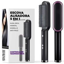 Escova Alisadora De Cabelo Magica Pente Elétrico Cerâmica Portátil Escova Alisadora De Cabelo Magica Pente Elétrico Cerâmica Portátil