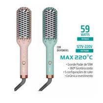 Escova Alisadora De Cabelo Profissional Vgr rosa