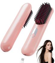 Escova alisadora de cabelo sem fio Rizzrosa Portable Pink Escova alisadora de cabelo sem fio Rizzrosa Portable Pink