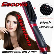 Escova Alisadora e Secadora Chapinha Cabelo Liso Profissional Elétrica