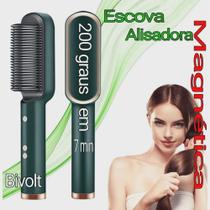 Escova alisadora e secadora Profissional Seca Alisa E Modela Cabelo AL-1298 VERDE