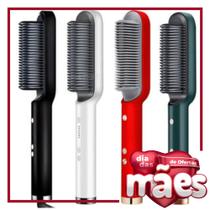 Escova Alisadora Elétrica 3 em 1 Pente Modelador 45W para Todos os Tipos de Cabelo