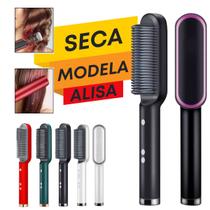 Escova Alisadora Pente Secadora Profissional Seca Modela Cabelo 3 Em 1