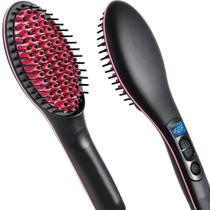 Escova Alisadora preto e rosa COMPLETA ORIGINAL 3 em 1 melhor escova alisa e modela