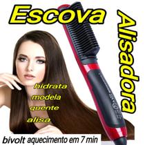 Escova Alisadora Secadora cabelo Seca Alisa Modela bivolt