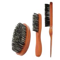Escova Bigode + Escova Oval Barba + Escova Acabamento Cabelo Escova Bigode + Escova Oval Barba + Escova Acabamento Cabelo