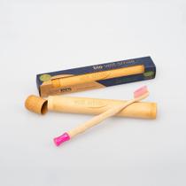 Escova Bio Veitsmile Tube Rosa - Case de Bambu Escova Bio Veitsmile Tube Rosa - Case de Bambu