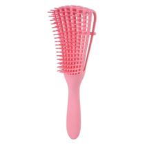 Escova Cabelo Cacho Pente Polvo Desembaraçador Ondulado Rosa