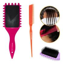 Escova Cabelo Fitagem Finalização Ondas + Pente 3 Fileiras Escova Cabelo Fitagem Finalização Ondas + Pente 3 Fileiras