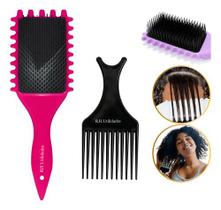 Escova Cabelo Fitagem Ondas Pente Garfo Volume Definição Kit Escova Cabelo Fitagem Ondas Pente Garfo Volume Definição Kit