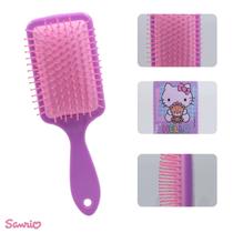 Escova Cabelo Lilás Quadrada Almofadada Hello Kitty Sanrio