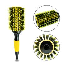 Escova Cabelo Redonda Cerda Dupla Profissional Amarela 40mm