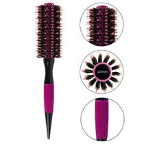 Escova Cabelo Térmica Redonda Cerdas Duplas 20mm Rosa Penteados Salão de Beleza Hair Cabelos Lisos Modelados