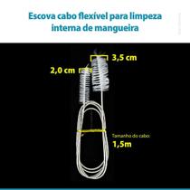 Escova Cabo Flexível Limpeza Mangueira Filtro Cânister 1,5M - Wfish