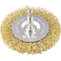 Escova circular 3" x 3/8" haste de 1/4" 76,2 mm x 9,53 mm x 6,35 mm VONDER