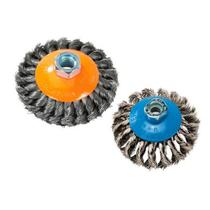 Escova circular aço 4" m14 conica inox 13h412 walter