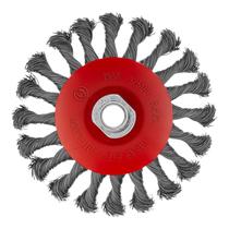 Escova circular de aco carbono 125mm rosca m14 0,5mm 1pc mtx Escova circular de aco carbono 125mm rosca m14 0,5mm 1pc mtx