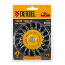 Escova Circular Inox 100mm 1/4 6mm Fios 0,5mm Aço Inoxidável Escova Circular Inox 100mm 1/4 6mm Fios 0,5mm Aço Inoxidável