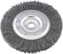 Escova Circular Ondulada 6x1/2 Furo 5/8 Aço Carbono Polido