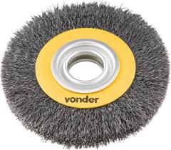 Escova circular ondulada 6x3/4" furo 1.1/4" aço carbono polido 6000rpm bucha plástica - Vonder