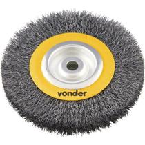 Escova circular ondulada 6x3/4" furo 5/8" aço carbono polido 6000rpm - Vonder