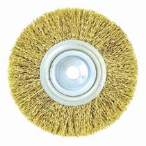 Escova Circular Ondulada de Aço Latonado 6 X 3/4 Polegadas Escova Circular Ondulada de Aço Latonado 6 X 3/4 Polegadas