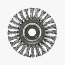 Escova Circular Trançada Pequi 150mm x 13mm de Aço Temperado Escova Circular Trançada Pequi 150mm x 13mm de Aço Temperado