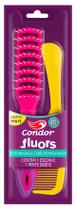 Escova Condor Fluors Desembaraça Cabelo Molhado Escova Pente Fluorescente