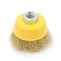 Escova Copo 2.1/2'' Aço Carbono Ondulado Rosca M14 Tradestar