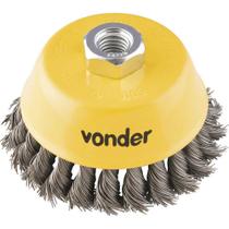 Escova copo 3" torcida aco carbono vonder