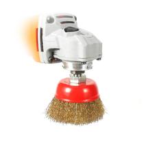 Escova Copo Aço Carbono Latonado 100 mm M14 esmerilhadeira