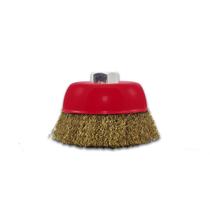 Escova Copo Aço Carbono Latonado 2.1/2 Pol. 63,5mm M14 Ômega