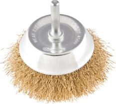 Escova Copo Ondulada 3 Haste 1/4 Aço Carbono Latonado 4500