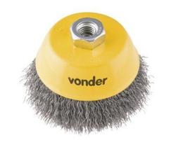 Escova copo ondulada 3" rosca m14 polido 12500rpm Vonder