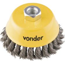 Escova copo torcida 3" rosca m14 aço carbono polido 12500rpm