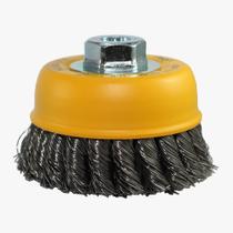 Escova Copo Trançada Pequi 4 x 100mm M14 de Aço Temperado Escova Copo Trançada Pequi 4 x 100mm M14 de Aço Temperado