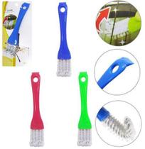 Escova Curva para Limpeza de Grelha com Cabo Raspador Colors 17x3,5cm - Fu Xing