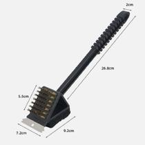 Escova De Aço 3 Em 1 Limpa Grelha Churrasqueira Com Raspador