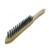 Escova de Aço 3 Fileiras Cabo de Madeira 3x15 Lotus