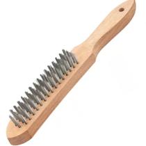 Escova de Aço 4 Fileiras com Cabo Madeira Cortag Escova de Aço 4 Fileiras com Cabo Madeira Cortag