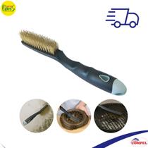 Escova de Aço 4 Fileiras com Cabo Plástico Compel Escova de Aço 4 Fileiras com Cabo Plástico Compel